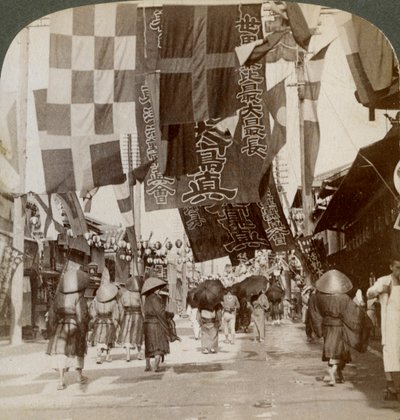 Dotombori, ou rue du théâtre, Osaka, Japon, 1904 - Underwood and Underwood