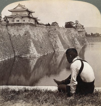 Château féodal des fiers Shoguns, Osaka, Japon, 1904 - Underwood and Underwood