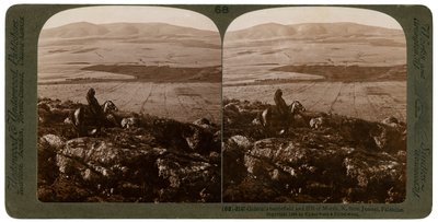 Le champ de bataille de Gédéon et la colline de Moré, au nord de Jezreel, Palestine, 1900 - Underwood and Underwood