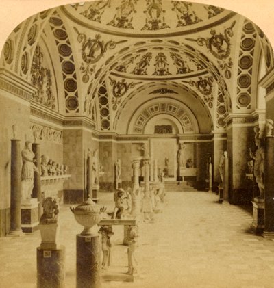 Salle des Romains, Glyptothèque, Munich, Allemagne, 1898 - Underwood and Underwood
