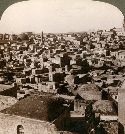 Jérusalem, vue depuis le mur nord, Palestine, 1897 - Underwood and Underwood