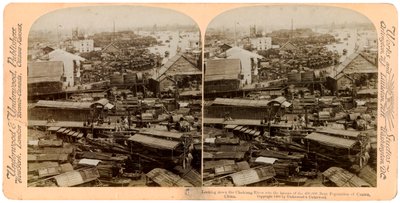 Vue sur la rivière des Perles à Canton, Chine, 1900 - Underwood and Underwood
