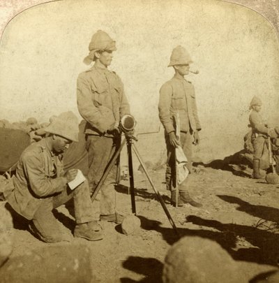 Signaleurs du Régiment du Yorkshire, New Zealand Hill, Afrique du Sud, Guerre des Boers - Underwood and Underwood