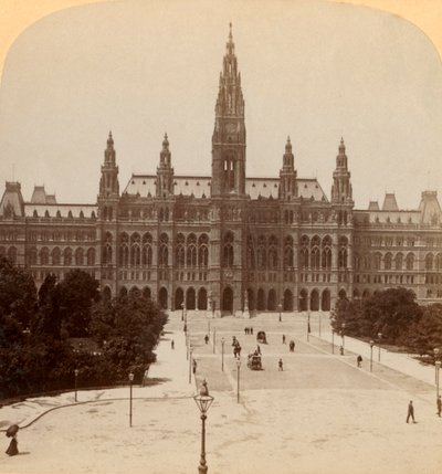 Le grand Rathaus, Vienne, Autriche Tour de 320 pieds de haut, 1899 - Underwood and Underwood