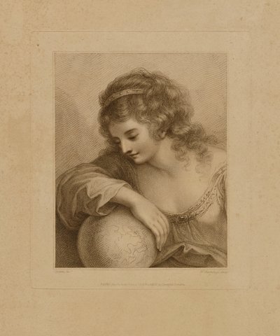 Fille avec un globe terrestre - Unidentified