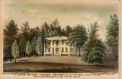 J. Ancienne résidence de Jacob Astor 88th St. près de l