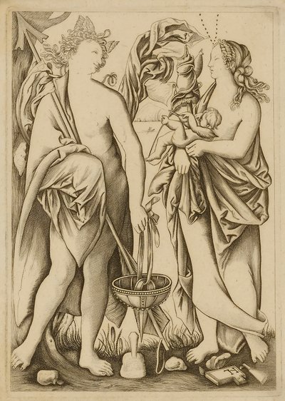 Deux personnages avec un bébé - Unidentified