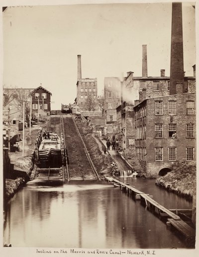 Inclinaison sur le canal Morris et Essex, Newark, New Jersey, vers 1870 - Unidentified Photographer.