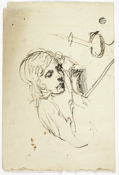 Garçon Endormi par la Bougie - Unknown