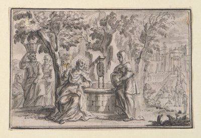 Le Christ et la Samaritaine (Jean 4), une des quatre scènes de la Vie du Christ - Unknown