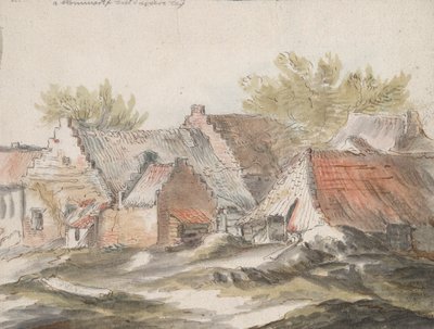 Cottages (recto); Outils en osier (verso) - Unknown