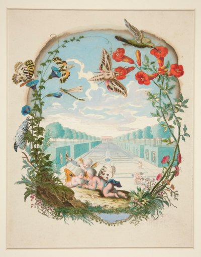 Scène féerique avec colibris et fées - Unknown