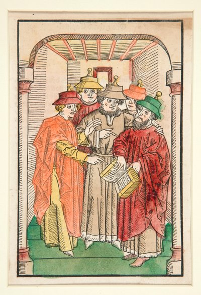 Cinq érudits juifs, illustration de Der Seelen-Wurzgarten - Unknown