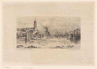 Vue sur Kehrwiederspitze et une église, à Hambourg - Unknown