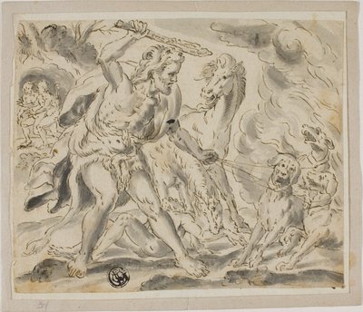 Hercule, Cerbère et les juments de Diomède - Unknown