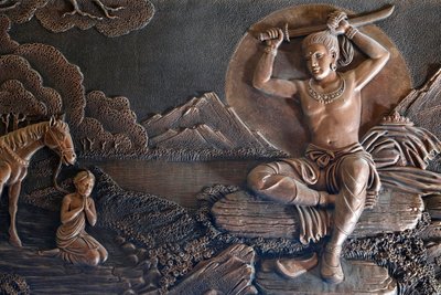 Temple bouddhiste Linh Phong, Vie de Bouddha, Loin du palais, le prince Siddartha échangea ses beaux vêtements contre des haillons et se coupa les cheveux longs, Dalat, Vietnam - Unknown