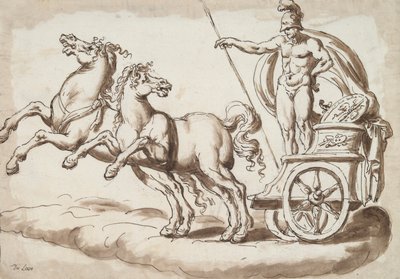 Mars dans un char tiré par deux chevaux - Unknown