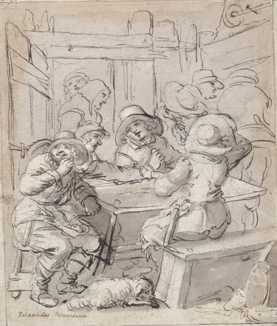 Joyeux Noël (recto); Femme et soldat assis à une table (verso) - Unknown