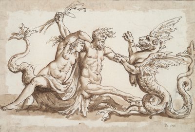 Néréide et Triton Combattant un Griffon - Unknown
