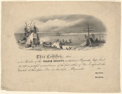 Certificat de la Société des Pèlerins - Unknown