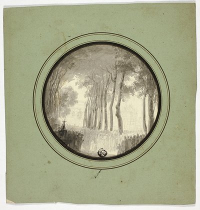 Procession religieuse sous les arbres - Unknown