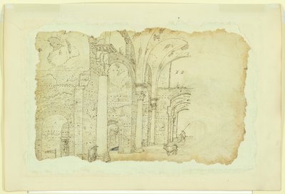 Ruines des thermes de Dioclétien (recto) ; Une autre vue du même sujet (verso) - Unknown