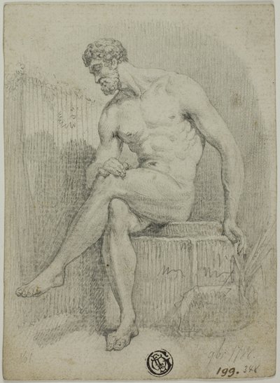 Homme nu assis (d