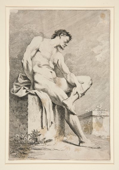 Nu masculin assis - Unknown