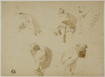 Croquis de mère et enfant, homme accroupi - Unknown
