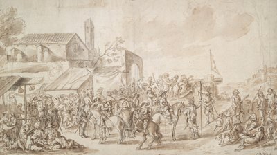 Soldats rassemblés près d