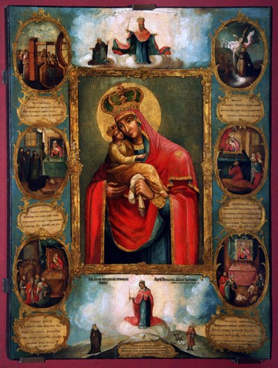 La Mère de Dieu Notre-Dame de Pochaev, icône russe, seconde moitié du 18e siècle - Unknown