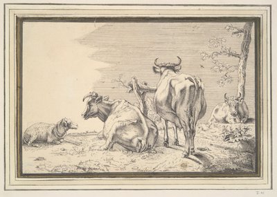 Trois vaches et un mouton - Unknown