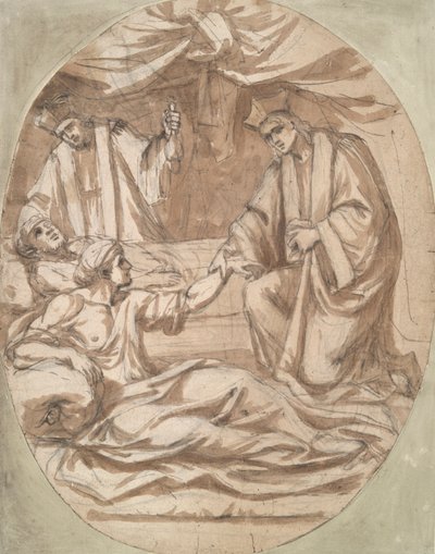 Deux cardinaux traitant deux patients - Unknown