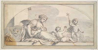 Femme avec trois enfants - Unknown