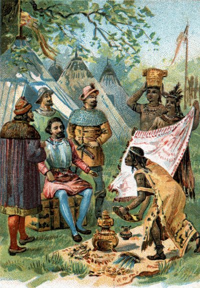 1518 - 1519 : Fernand Cortez part pour la conquête du Mexique reçoit les présents de l