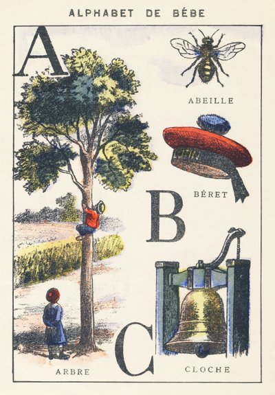 A B C: arbre, abeille, béret, cloche - Unknown artist
