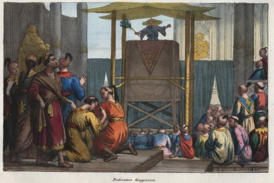 Un prédicateur japonais - gravure de "Usi e Costumi di Tutti i Popoli dell