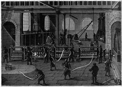 Un atelier de dessin sur cuivre en Angleterre. Gravure dans le journal illustré « La jeunesse » - Unknown artist