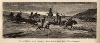 Un convoi funéraire dans la campagne islandaise, dirigé par un cheval portant le cercueil, suivi d