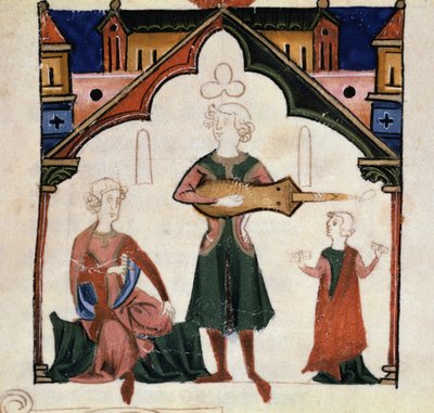 Un groupe de poètes et musiciens (miniature) - Unknown artist