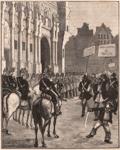 Un groupe de socialistes manifestant contre les réformes de Louis Napoléon Bonaparte, 1849 sur le Champ de Mars, Paris - Unknown