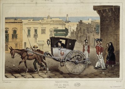 Attelage dans les rues de Malte - Unknown artist