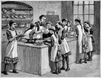 Une classe de cuisine en Angleterre. - Unknown artist