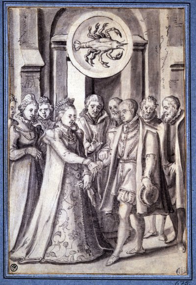 Un mariage au 17e siècle, sous le signe du cancer - Unknown artist