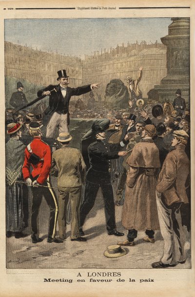 Réunion pour la paix au Transvaal, Trafalgar Square, Londres. Gravure dans « Le petit journal » 8/9/1899. Collection Selva - Unknown artist