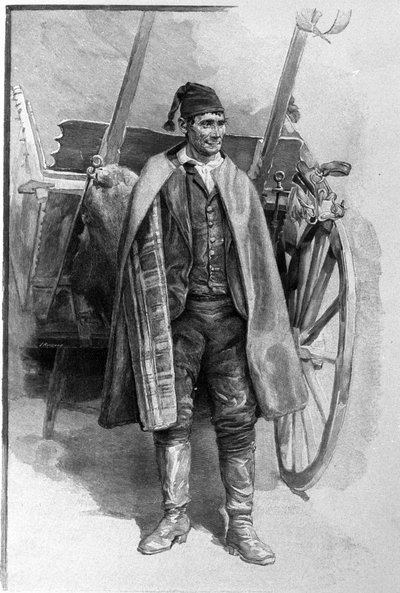 Un paysan des environs de la ville de Carini en Sicile. Gravure du XIXe siècle - Unknown artist