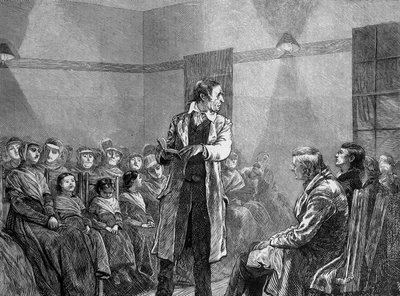 Un shaker ou quaker aux États-Unis lisant un texte - Unknown artist