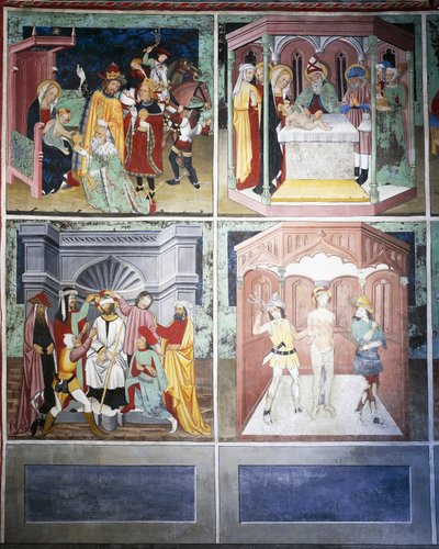 Adoration des Mages, circoncision, moquerie, flagellation, Vie du Christ (15ème siècle) - Unknown artist