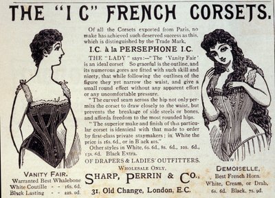 Publicité pour corsets français. 1888 - Unknown artist