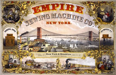 Publicité pour la machine à coudre « Empire Sewing Machine, New York », c. 1870 - Unknown artist